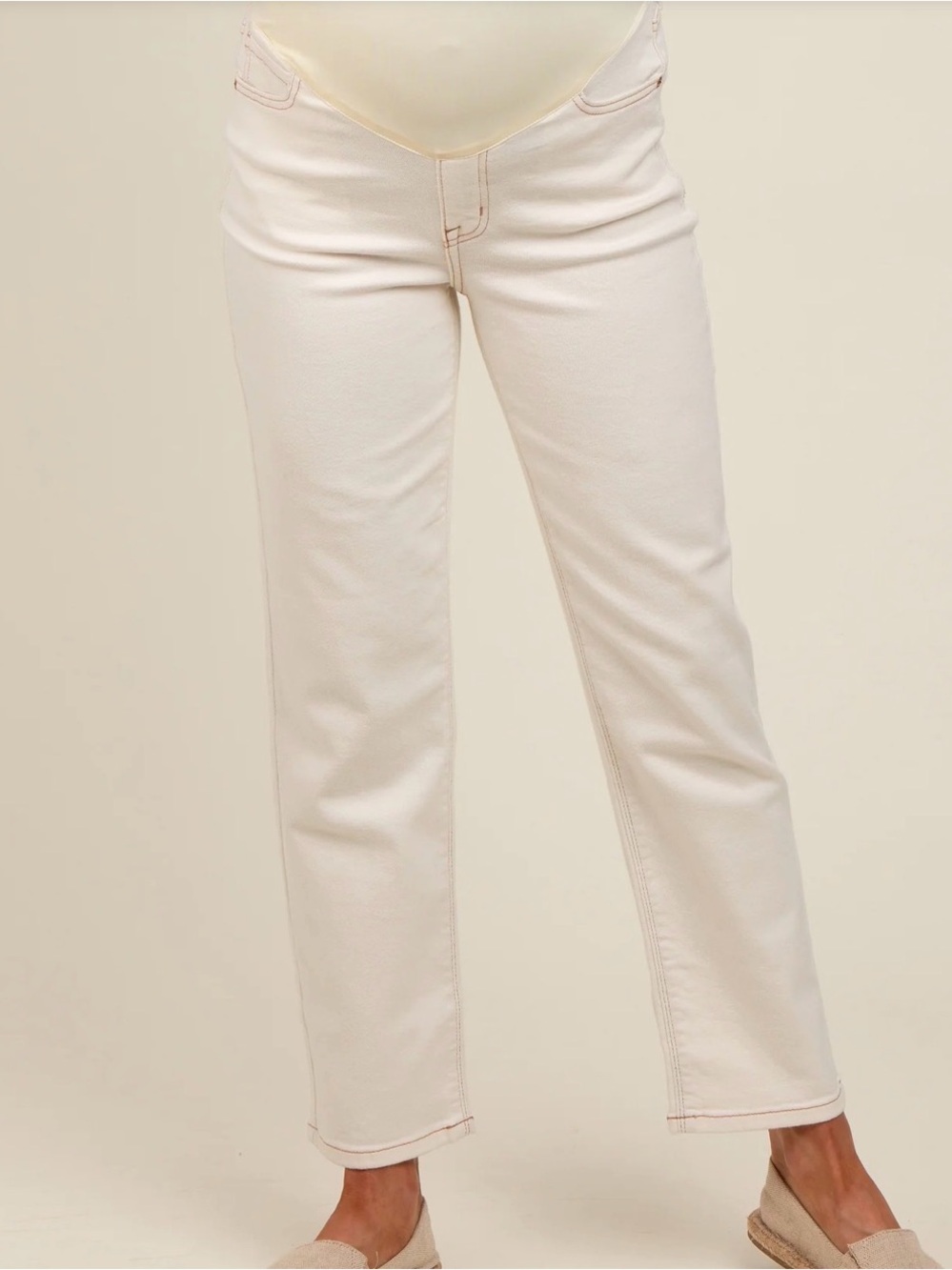 Pinkblush Cream Maternity Jeans - 29 - Picture 7 of 9